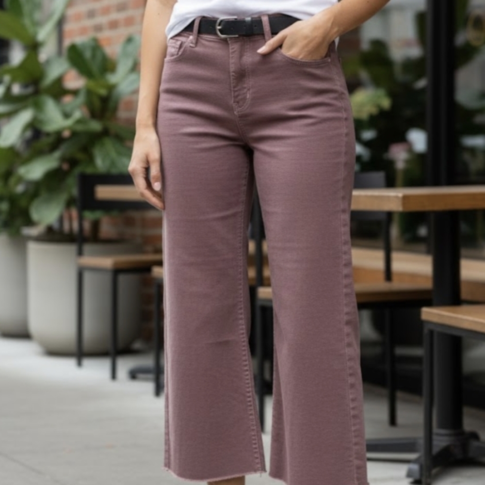 Women's Mauve Wide-Leg Jeans